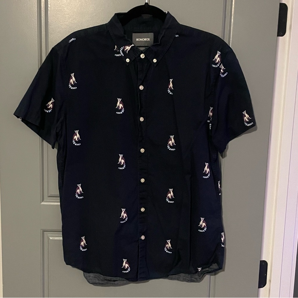 Men’s Bonobos lemur short sleeve button down